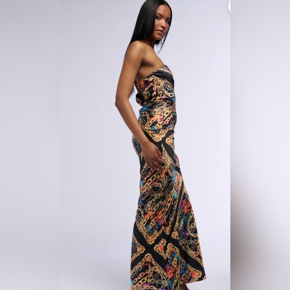 Akira NWT Gorgeous Satin Maxi Dress - Picture 9 of 11